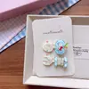 Clipes de Bico de Pato Transparentes de Resina Dongdaemun da Coreia do Sul em Formato de Colher e Garfo Pequenos para Meninas Personagem de Desenho Animado Maçã Clipe Lateral