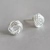 Pendientes de botón de plata esterlina S925 con anillo sinuoso, pendientes de botón de plata esterlina al por mayor, pendientes de moda de estilo coreano para mujer, joyería, joyería