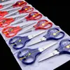 Tesoura com Lâmina Dentada para Uso no Escritório, Artesanato DIY de Estudante, Corte de Papel, Tesouras Pequenas, Tesouras de Papelaria de Aço Inoxidável, Tesouras Elásticas