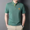 Camisa POLO Casual Business Elegante Exportação Transfronteiriça Marca da Moda Atacado Bordada Sem Ferro Tamanho Grande Solta Gola Camisa de Pai