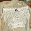 Pantaletas de Encaje para Niña Joven, Sexy y Lindas, de Cintura Media, Sin Costuras, Entrepierna de Algodón Puro, Calzones de Seda Helada con Lunares, Estilo de Verano Fino para Mujer