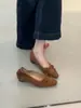 Zapatos Individuales de Cuadrado Bajo Estilo Retro Francés para Mujer, Aumentadores de Altura Interior, Otoño 2026, Versátiles, sin Cordones, Suela Suave, Zapatos para Viajar