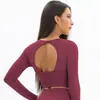 Camiseta de Yoga Transfronteriza Top de Yoga sin Costuras Espalda Descubierta Manga Larga Alta Elasticidad Ajustado Ropa Deportiva para Correr Fitness