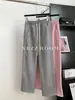 Outono e Inverno 2024/Forrado com Fleece Espessado Quente Calça Reta Perna Larga Pequena Cintura Alta Feminina Simples Casual Calça Esportiva Cintura Alta