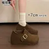 Zapatos Birkenstock de Cuero Genuino Talla Pequeña Suela Gruesa Tacón Oculto para Mujer 2026 Otoño Nuevas Llegadas Mocasines Versátiles Slip-on Zapatos Individuales