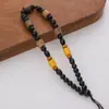 Joyería Estilo Antiguo Madera Ala de Pollo Cuentas Adorno de Mano Cadena de Muñeca Accesorios para Manualidades Llavero Colgante para Coche