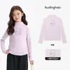 Colección de invierno de Pudding Haru: Camiseta cálida de dibujos animados para niñas, nuevo estilo de invierno 2026, prenda interior de cuello alto para niños