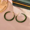 Pendientes Populares de Esmalte con Goteo de Aceite con un Toque de Lujo, Modernos, Sencillos, Retro y Audaces para Mujer, Elegantes Tachuelas Ins para Otoño e Invierno