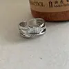 Mismo estilo que los bloggers japoneses y coreanos Anillo de Moda Plateada Estilo Lujo Ligero Estilo Personalidad Anillo Abierto Accesorios Apilable Sencillo