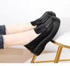 Zapatos de cuero estilo británico con suela gruesa para mujer, mocasines Mary Jane de un solo pedal, para el trabajo, primavera 2025.