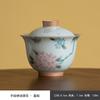 Cuenco de dos piezas con hortensias pintadas a mano, cuenco de una sola pieza, juego de té de kung fu de cerámica para el hogar, cuenco de té antiescaldado