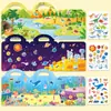 Paquete de 6 Libros de Pegatinas de Gel Transfronterizos Libros Silenciosos Diversión DIY Pegatinas de Escenas Infantiles Juguetes Educativos de Enfoque para Educación Temprana