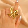 Anillo de acero de titanio con textura suave, estilo retro, de moda transfronteriza francesa, resistente a la decoloración, para niñas, con hardware para el dedo, anillo de cola