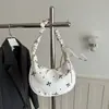 Elegante bolso cruzado para niñas, nueva colección 2026, versátil para ir al trabajo, uso casual y estudiantil, bolso nube de lona de gran capacidad