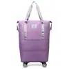 Bolsa de Viagem Grande Capacidade Roda Universal Estudante Viagem de Negócios Bolsa de Armazenamento para Maternidade Impermeável Separação Seco e Molhado Expansível Bolsa de Bagagem