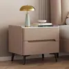 Mesita de noche de madera maciza pizarra cuero lujo ligero, uso doméstico simple, almacenamiento moderno de gama alta para dormitorio, modelo pequeño nuevo