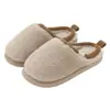 Pantuflas cerradas de felpa para invierno para el calor del hogar, con suela gruesa antideslizante, para interiores y exteriores, pantuflas peludas al por mayor