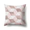 Funda de almohada de poliéster marmoleado estilo ins nórdico estampado geométrico terciopelo piel de melocotón funda de almohada para sofá de sala de estar QTH03