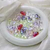 Dingyi Transparente Melocotón Pequeño Luna Fría Acrílico Galvanizado Agujero Pasante Cuentas Sueltas Hecho a Mano Resistente al Desgaste Pulsera DIY Accesorios de Joyería