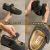 Zapatos Mary Jane de Piel para Mujer, Otoño Invierno, Nuevos, Planos, con Velcro Mágico, Suela Suave Cálida, Grises, con Felpa, Zapatos Individuales