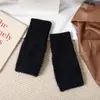 Nuevos Guantes de Invierno y Otoño Estilo Coreano para Mujer de Medio Dedo Color Puro Simples Sin Dedos Estudiante Escritura Adulto Lana Tejidos Cálidos