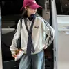 Conjunto novo de moletom pullover estilo coreano para meninas com cordão, calça jeans larga para primavera e outono, top estilo universitário com amarração