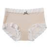 Pantalones de Mascarilla Ultra-delgados Sin Marcas Seda de Hielo Ropa Interior para Mujer Borde de Encaje Algodón Puro Perfil Sexy de una Sola Pieza Calzones de Cintura Media