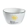 Tigela Quadrada 4,5 Linha Preta Escandinava Tigela de Arroz Louça de Cerâmica Criativa Sobremesa Tigela Pequena para Sopa Processamento Logo Porcelana Preta Porcelana Branca