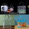 Bolsa de regalo de manguera hueca de color pe bolsa de pp bolsa tote de pvc accesorios de manguera transparentes perforados productos de plástico