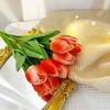 Pu Tulipán Artificial Serie Día de la Diosa Flores Artificiales Frescas y Lindas Flores de Mano Accesorios de Fotografía Productos Florales