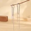 Aretes tipo ear cuff con borlas de cadena, moda hip-hop, dulces y geniales, estilo minimalista, vibra de celebridad de internet, clips geométricos multicapa sin perforación para el cartílago del oído
