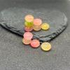 Pulsera de cuentas de ábaco antiguas de color melocotón, cuentas de jade a granel para bricolaje, accesorios de juego Wen