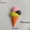 Grande Comida Brincar Sorvete Cone Resina Simulação Acessórios DIY Desenho Animado Geladeira Celular Capa Acessórios Para Cabelo Patch