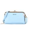 Cartera larga de mano para mujer, de gran capacidad, de doble capa, con cierre de clip y cremallera, bolso cruzado de hombro, 2021