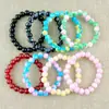 Pulseira de vidro colorido 8mm imitação ágata pulseira feminina roupas infantis promoção de publicidade feminina fabricantes de pequenos presentes atacado