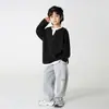 Roupas Infantis Haima 2026 Primavera e Outono Novo Estilo Falso Duas Peças Tendência Camiseta de Manga Longa Elegante Top de Outono para Meninos Versão Coreana