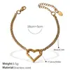 Colar Coração Vazado Francês Mais Vendido Aço Inoxidável Banhado a Ouro Real 18K Pulseira Simples Elegante Estilo Ins Transfronteiriço