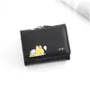 Nueva Cartera para Mujer, Cartera Corta Plegable en Tres Partes de PU Estilo Dibujo Animado Lindo, Cartera de Mano y Portamonedas