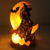 Novo produto transfronteiriço: Estátua de abajur de noite de lua de bruxa gótica de Halloween, ornamento de decoração de casa, decoração de Halloween