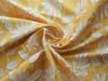Primavera e verão amarelo brilhante cor fresca em relevo flor jacquard tecido fio-tingido de crochê vestido amarelo e branco