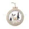 Colgante de Iluminación LED Navideño de Madera Contrachapado Tallado Ensamblaje Colgante Luces Decorativas Manualidades de Iluminación Navideña