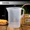 Taza medidora con escala para uso doméstico, de grado alimenticio, resistente a altas temperaturas, de plástico transparente de gran capacidad para tiendas de té de burbujas y repostería