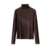 La nueva colección de otoño e invierno de Dirolan presenta una camiseta interior básica de cuello alto, una camiseta interior clásica versátil de color liso de cachemir mousse, hecha a medida para mujer