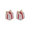 Pendientes de Navidad Hombre Viejo Muñeco de Nieve Calcetines Pendientes de Reno Regalo de Navidad Aleación Goteo de Aceite Pendientes Serie Linda
