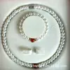 Set de Collar y Pulsera de Cuentas de Vidrio, Set de Dos Piezas de Cadena de Madreperla, Colección Completa de Artículos de Bienestar