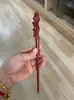 Grampo de Cabelo de Sândalo Vermelho Folha Estilo Moderno Antigo Grampo de Cabelo Disco de Madeira Grampo para Segurar Cabelo Novo Estilo Chinês Grampo de Cabelo Polido Feito à Mão