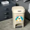 Lixeira de Cozinha de Grande Capacidade com Pedal, Estampa de Desenho Animado de Alta Estética, Tampa de Abrir para Banheiro e Quarto, Uso Doméstico no Atacado