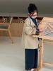 Abrigo para Niños 2026 Otoño Estilo Coreano para Niñas Color Sólido Cuello Solapa Longitud Media Gabardina Informal Versátil para Niños
