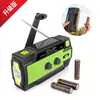 Radio de Emergencia Portátil con Manivela y Panel Solar de 4000mAh Radio AM/FM para el Clima Radio Generador de Energía para Prevención de Desastres