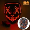 Máscara Halloween Brillante Transfronteriza Luz Fría Cara de Fantasma Barra LED Fiesta Baile Negro Cuello en V Accesorio de Terror